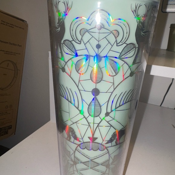 Starbucks holiday edition 24oz color changing ridescent Tumbler with Deer Design - Picture 2 of 3